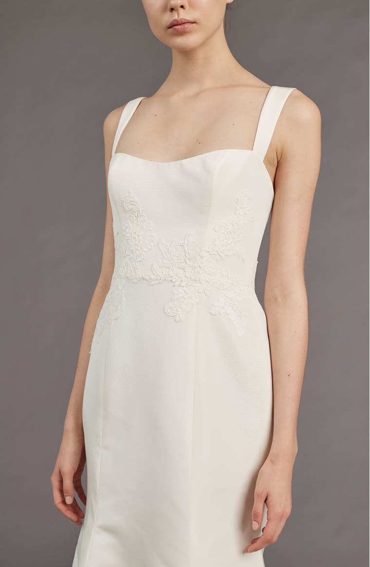 Amsale Wedding Dress White Mave Silk Blend Mermaid Gown Sample Size 10